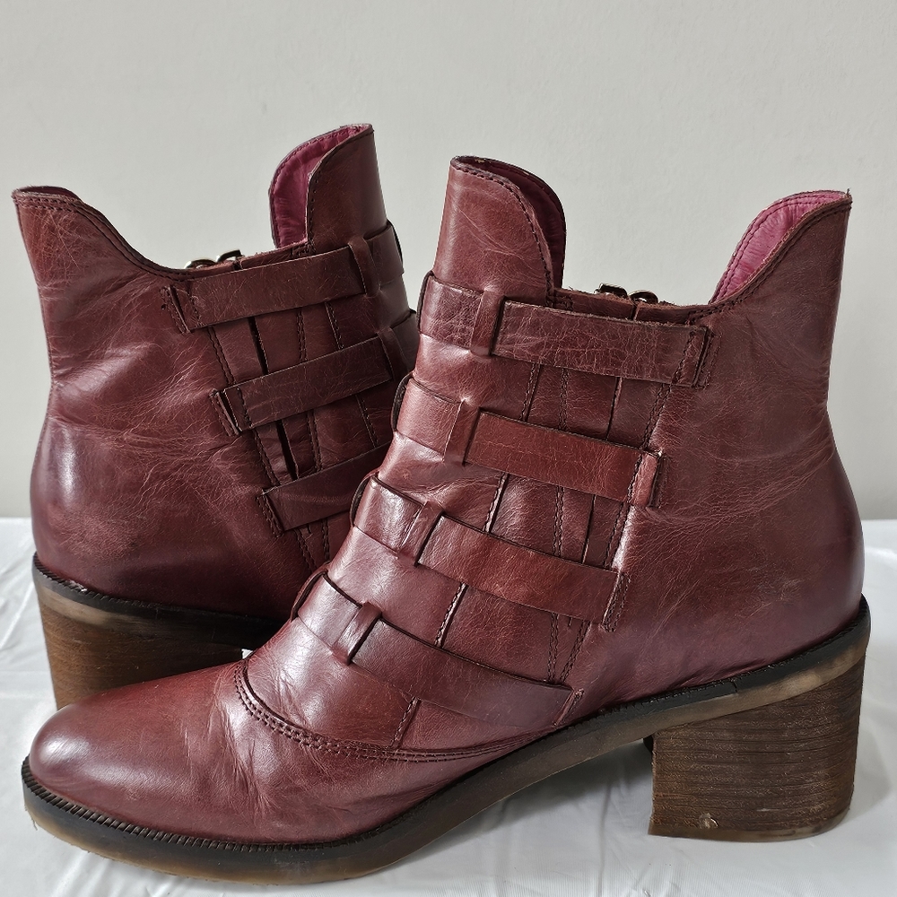 LATIGO Mila Women's Open Side Buckle Leather Boots, Block Heel - Picture 6 of 10